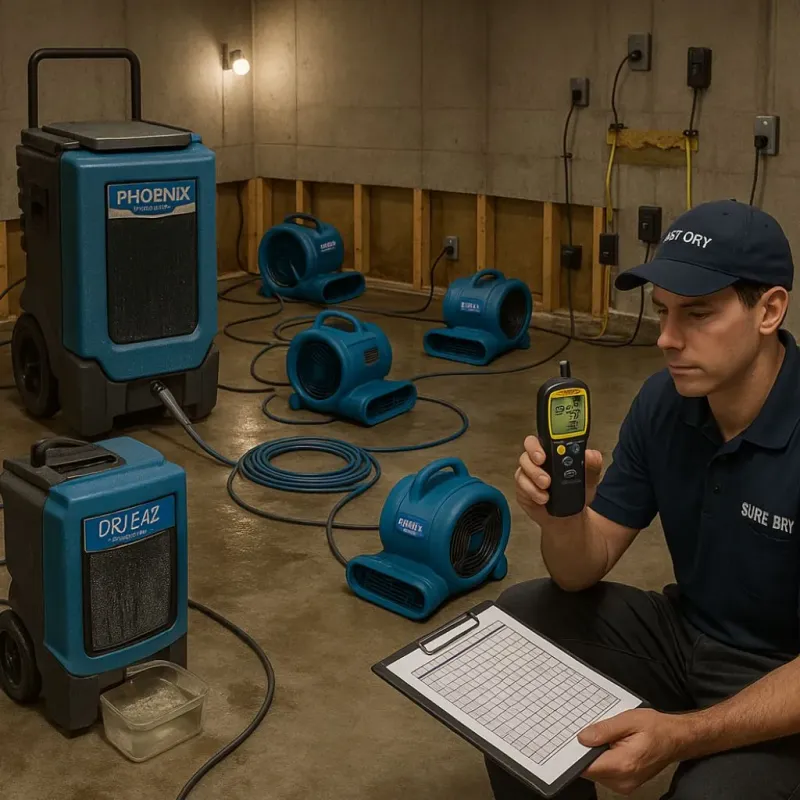 Structural Drying and Dehumidification process in Animas, PR
